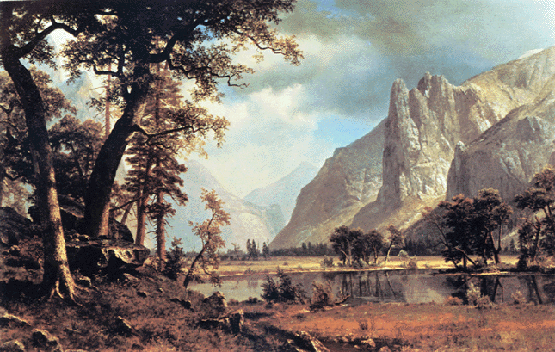 Watkins' painting of  an 1840's Yosemite Valley